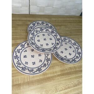 Set Of 4 Laura Ashley Blue Petite Fleur Johnson Brothers 6.25" Bread Plates